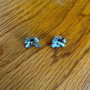 Silver Color Bow Earrings